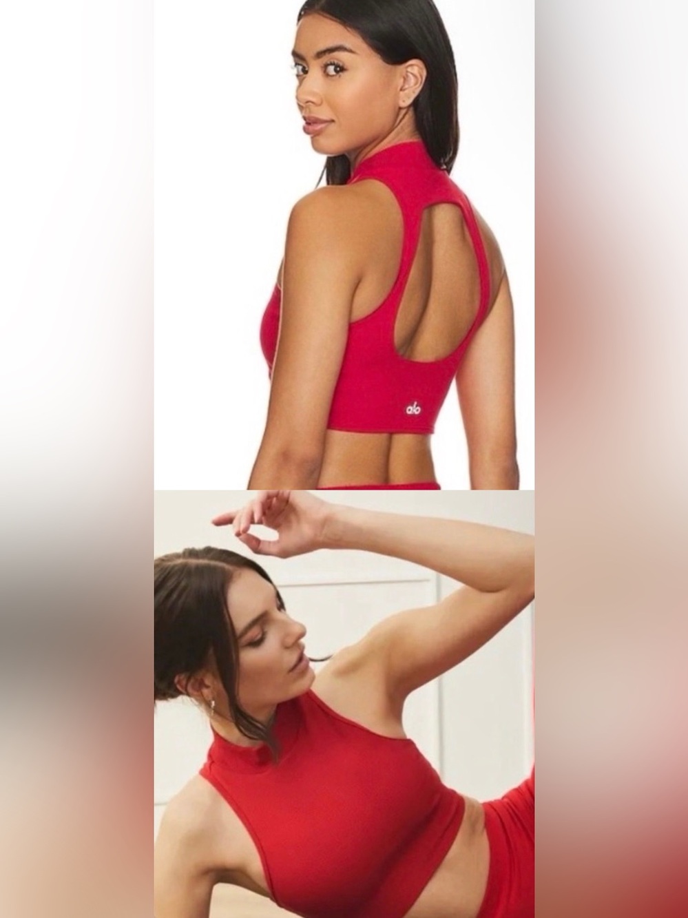 ALO Yoga Red Scoop-Back Sports Bra